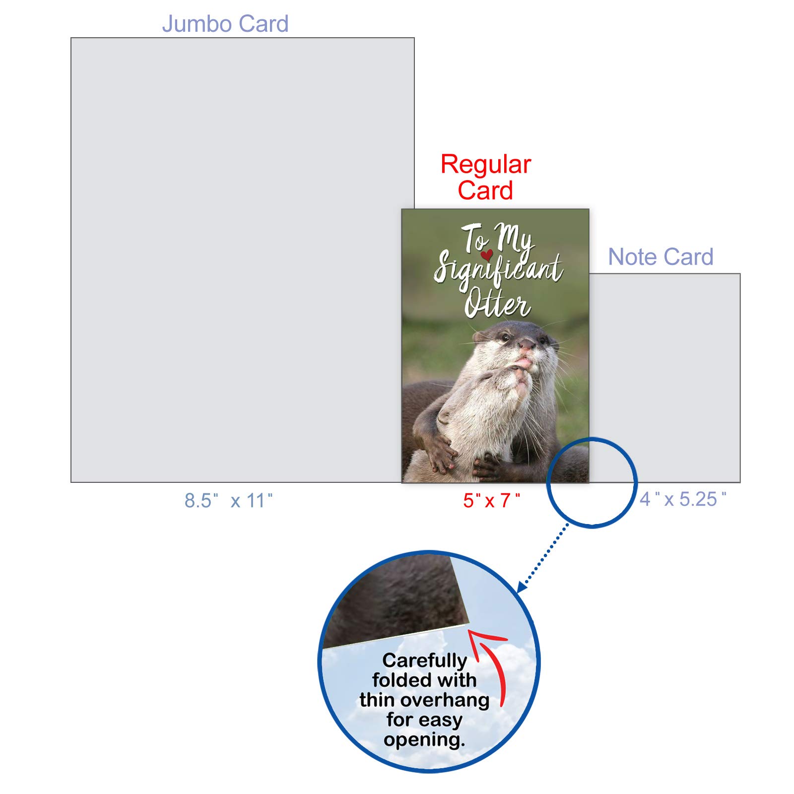 The Best Card Company - 1 Happy Birthday Greeting Card - Adorable Animals, Cute Bday Notecard with Envelope - Significant Otters C5528BDG