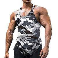 Men's Summer Tank Tops Mens U Neck Sleeveless Camouflage Vest Outdoor Sports Fitness T Shirt Plus Size