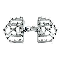 Foot Pegs Wide Foot Pegs MX Floor Chopper Bobber Style Footrest For Harley Dyna Touring Road King Sportster Softail Fat Boy Pegs Footrest (Color : chrome)