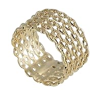 LES POULETTES JEWELS - Gold Plated Ring Chains Tube - size 9.5