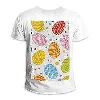 Easter Background Short-Sleeve Crewneck Cotton T-Shirt for Men Women
