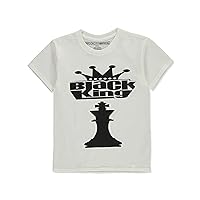 Brooklyn Vertical Boys' S/S Black King Definition T-Shirt - White, 18-20