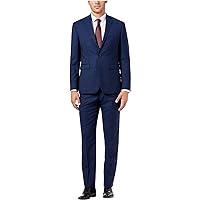 Vince Camuto Men's Modern Slim Navy Chambray Suit