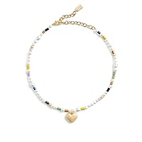 COACH Signature Heart Pearl Choker Necklace