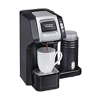 Hamilton Beach FlexBrew Single-Serve Coffee Maker with Milk Frother Compatible with K-Cup Pods and Grounds, 1cups, Black (49949)