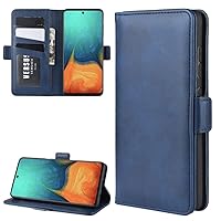 Galaxy A71 5G Case, Premium PU Leather Wallet Book Style Phone Case Flip Foldable Kickstand Cover with Card Slots for Samsung Galaxy A71 5G (Blue)