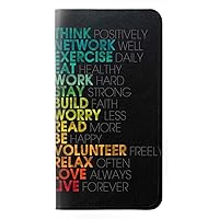 RW3523 Think Positive Words Quotes PU Leather Flip Case Cover for Sony Xperia 1 II