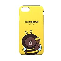 [LINE FRIENDS Officially Licensed Product] iPhone SE (3rd Generation/ 2022) Case, JUNGLE BROWN DUAL GUARD (LINE FRIENDS), 4.7-inch iPhone, Back Cover, Wireless Charging Compatible, iPhone SE (2nd