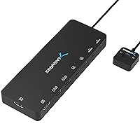SABRENT KVM Switch, USB-C, 1 PC to 2-Displays with 60 Watt Power Delivery (USB-CKDH)