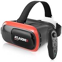 VR Headset for Phone with Controller | Virtual Reality Game System Compatible with iPhone and Android | Virtual Reality Goggles w/Remote Control for Android | 3D Glasses for Kids and Adults