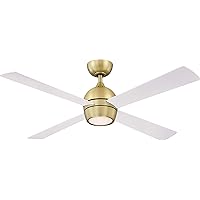 Fanimation Kwad 52 inch Indoor Ceiling Fan with LED Light Kit - Brushed Satin Brass