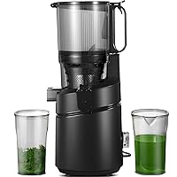 Juicer Machines, AMZCHEF 5.3-Inch Self-Feeding Masticating Juicer Fit Whole Fruits & Vegetables, Cold Press Electric Juicer Machines with High Juice Yield, Easy Cleaning, BPA Free, 250W