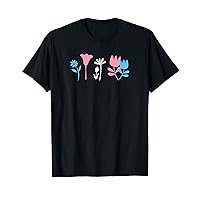 Floral Transgender Pride, Boho LGBTQ Trans Flag Flowers Gift T-Shirt