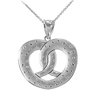 STERLING SILVER LOVE HEART PRETZEL PENDANT NECKLACE - Pendant/Necklace Option: Pendant With 18