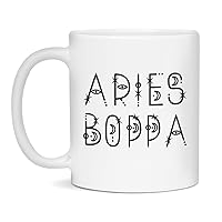 Jaynom Aries Coffee Mug for Boppa | Zodiac Birthday Ceramic Tea Cup, 11-Ounce White