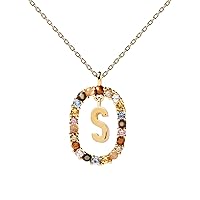 P D PAOLA - Letter S Necklace - 925 Sterling Silver 18k Gold Plated - Jewellery for Women