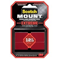 Scotch Extreme Mounting Strips, Double-Sided Heavy Duty Tape, 8 Strips, 1 in x 3 in, Use Instead of Nails or Screws, Works on Painted surfaces, Metals, Acrylic, Hard Plastics and More (414H-ST)