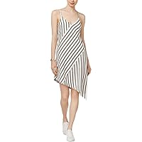 Women's Stripe Linen Asymmetric Slip Dress