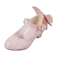 Girls Wedding Dress Shoes Performance Shoes Sequins Butterfly Rhinestone Girls Princess Shoes Girl Thongs for Kids