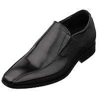 TOTO Men's Invisible Height Increasing Elevator Shoes - Premium Leather Formal Dress Shoes - 2.2 Inches Taller