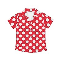 Cute Button Down Shirts for Girls Boys Short Sleeve Summer Beach Hawaiian Shirts Age 3-16 Kids Unisex