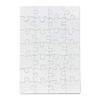 Hygloss Products - Blank Puzzle for Decorating, Art Activity, Use This Jigsaw As Party Favors, DIY Invites and More - White, Sturdy - 5.5 x 8 Inches, 28 Pieces, 100 Puzzles