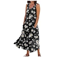Summer Dress for Women Long Light Short Batwing Sleeve Swing Sundress Cut Out Split Tiered Floral Maxi Dress