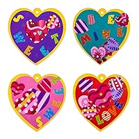 WaaHome Valentines Heart Craft Kits with 30 Heart Cards, Heart Stickers and Letter Stickers Valentines Day Gifts for Kids Classroom DIY Craft Supplies