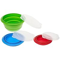 CB-20 Storage Bowls with Lids, Set of 3, teal, green and red