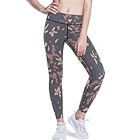Abstract Floral Butterflies Yoga Leggings for Women Gym Clothes Women High Waist Yoga Pants Tummy Control X-Small