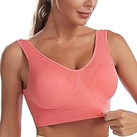 Sports Bras for Women 2024 Yoga Fit Bra Comfort Padded Low Impact Workout Large Size Crop Top with Built in Bra