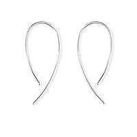 Boma Jewelry Sterling Silver Wire Loop Pull Through Threader Hoop Earrings