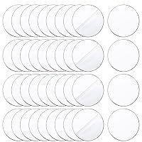 30pcs 2 Inch Round Clear Acrylic Plexiglass Sheet Disc Circle Plastic Sheet Plastic Sheet Transparent Board Panel for Glass DIY Project Clear Stamp(2.5'', Transparent, 30)
