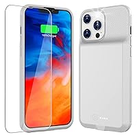 Charging Case for iPhone 13/13 Pro, 7000mAh Ultra Slim Portable Extended Battery Case, Smart Rechargeable for iPhone 13 Charger Case Self Charging Phone Cover - (6.1