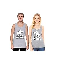 I'm Hers and He's Mine Matching Couple Shirts - Disney Couple Outfits (Sold Individually) Gray Small Men Tank Top