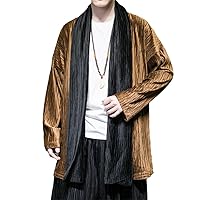 Chinese Traditional Dress Loose Plus Size Cape Coat Ethnic Oversized Men Stitching Cardigan Tops Unisex