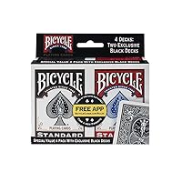 Bicycle Standard Index (Black/Red), Pack of 4