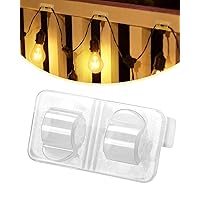 Hooks for Outdoor String Lights Clear - 50 Pack Outdoor Light Clips with Large Waterproof UV-Resistant Adhesive Strips - Hooks for Outside Hanging Light Cable Cord Holders Organizer Heavy Duty