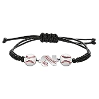 Baseball Number Bracelets for Men Athletes Jersey Number Bracelet Handmade Braided Adjustable Bracelets Personalized Baseball Gifts for Men