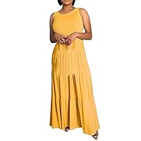 Women's Sexy Colorful Striped Bodycon Maxi Dress Backless Summer Evening Party Dresses(Yellow,Medium)