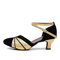 AOQUNFS Women's Latin Dance Shoes Colsed toe Ballroom Modern Salsa Practice Dance Shoes,Model FT-022