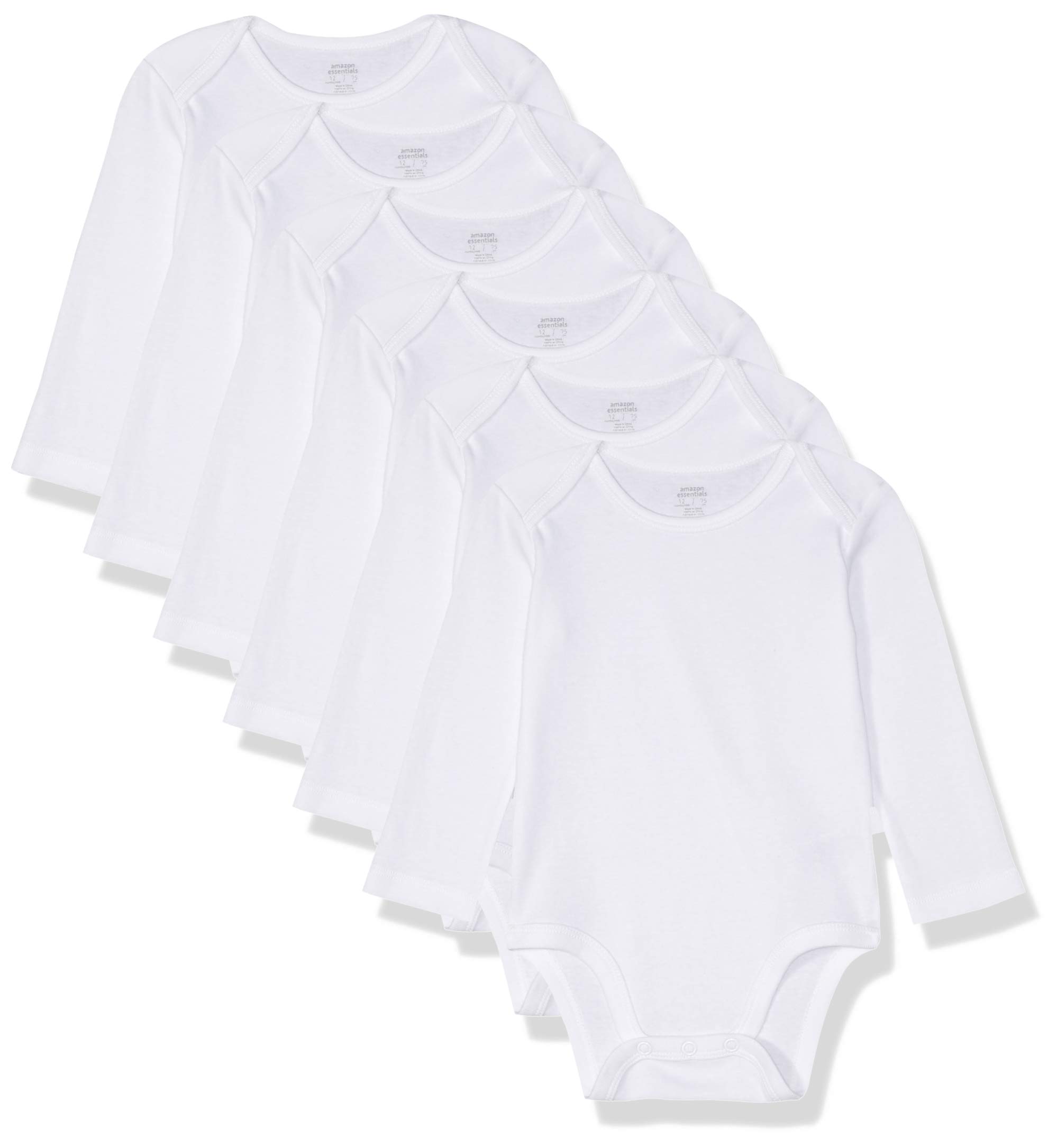Amazon Essentials Unisex Babies' Long-Sleeve Bodysuits, Pack of 6