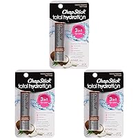 ChapStick Total Hydration Coconut Lip Balm Tube, Hydrating Coconut ChapStick for Lip Care - 0.12 Oz (Pack of 3)