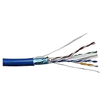500 FT CAT 6A Solid & Shielded (F/UTP) CMR Riser Bulk Ethernet Cable (Blue) with 20 pcs of Shielded Modular Connectors (TR4-570SRBL-KIT)