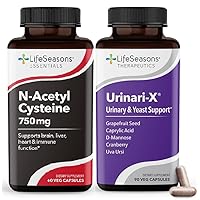 LifeSeasons Urinari-X with N-Acetyl Cysteine (NAC) - Fast Acting UTI Relief - Supports Healthy Bladder Function & Immunity - 120 Capsules