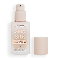 Revolution Beauty, Skin Silk Serum Foundation, Light to Medium Coverage, Lightweight & Radiant Finish, Contains Hyaluronic Acid, F3 Light Skin Tones, 0.77 Fl. Oz.