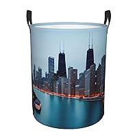 Chicago Round waterproof laundry basket,foldable storage basket,laundry Hampers with handle,suitable toy storage