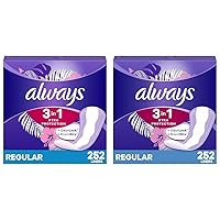 Always 3-in-1 Xtra Protection, Daily Liners for Women, Regular Absorbency, with Leakguard + Rapiddry, Unscented, 84 Count x 3 (252 Count Total) (Packaging May Vary) (Pack of 2)