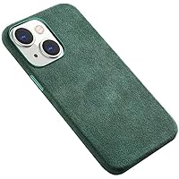 for Apple iPhone 13 (2021) 6.1 Inch Luxurious Case, Back Phone Cover Made of Alcantara Material [Screen & Camera Protection] (Color : Green)
