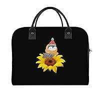 Santa Owl and Sunflower Travel Tote Bag Large Capacity Laptop Bags Beach Handbag Lightweight Crossbody Shoulder Bags for Office